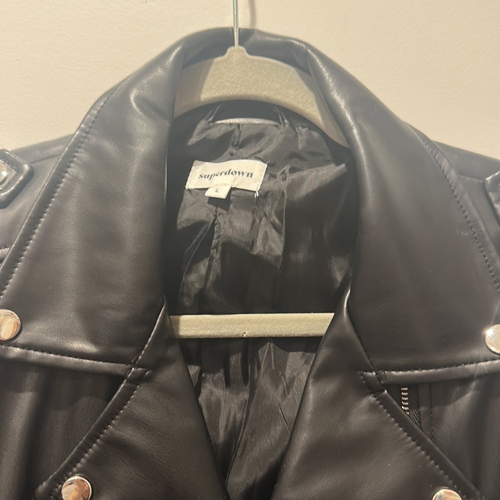 Superdown Embroidered Moto Jacket - image 7